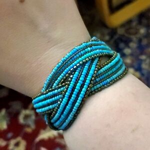 Braided Seed Bead Cuff Bracelet